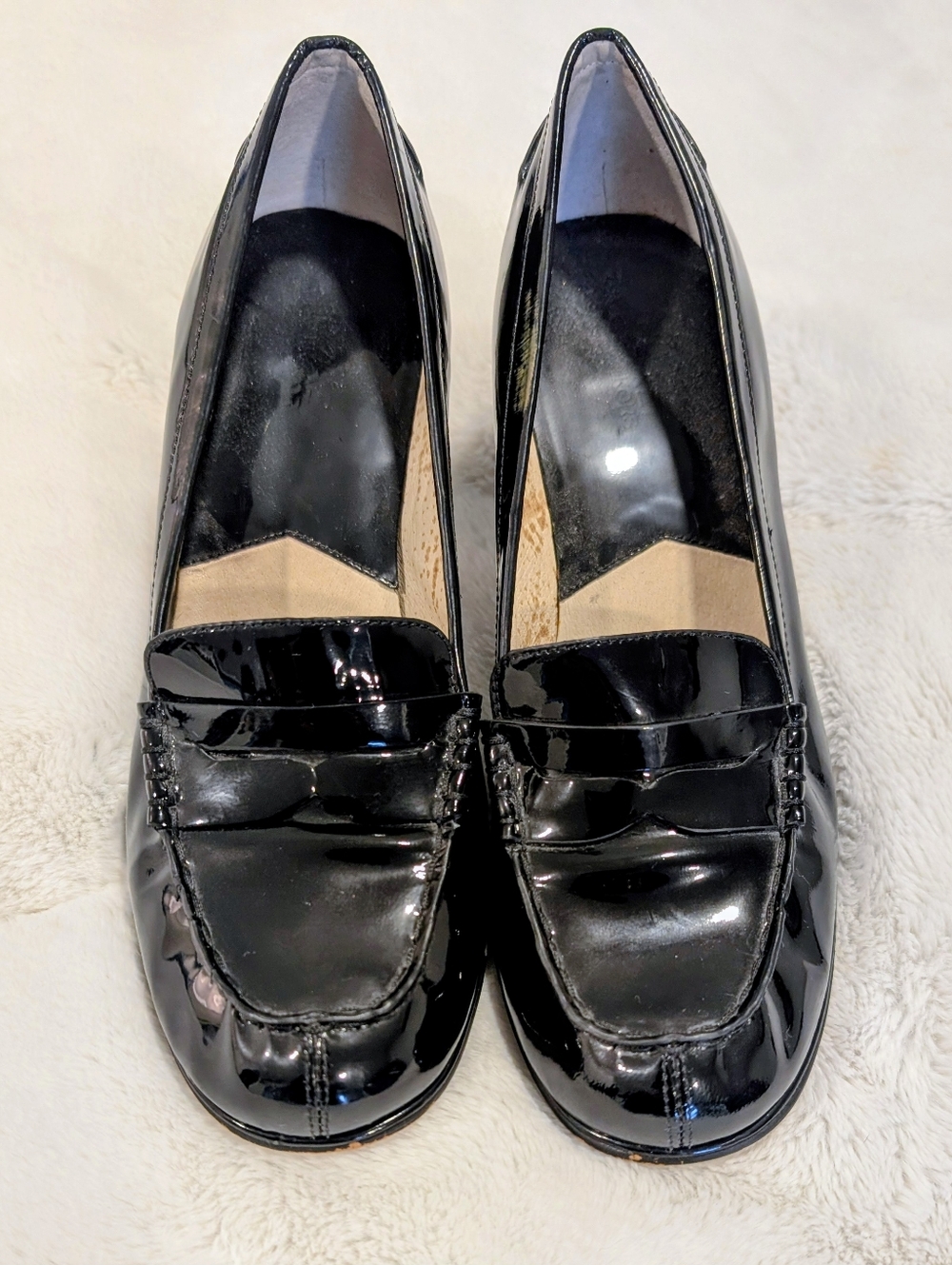 Michael Kors Black Patent Leather Loafer Heels | 3” Block Heel | Size 8.5 - CB